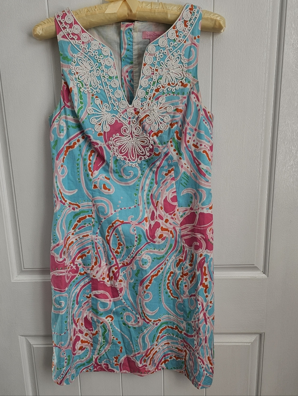 LILLY PULITZER Womens Lined Jellyfish Shift Dress Size 2